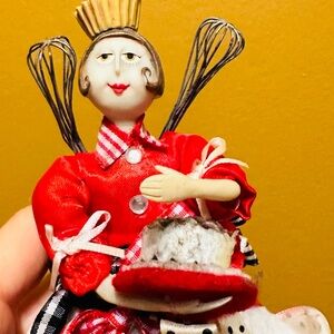 Vintage Unique Chef Figurine with Whisk Wings